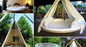Turn Your Old Trampoline into Lovely Swing Bed: DIY Trampoline Swing Ideas!