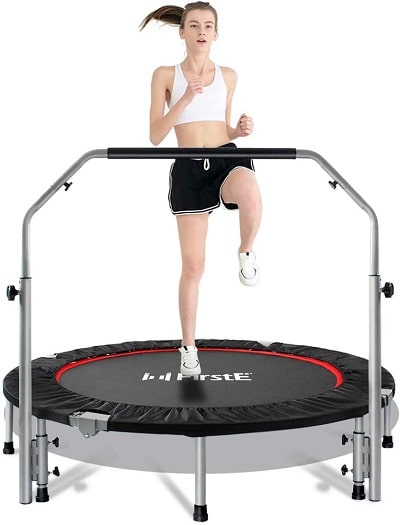 FirstE 48 Inch Folding Fitness Trampoline with Handlebar