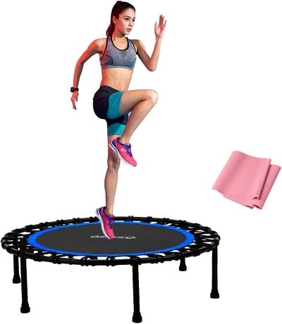 Newan 40 Inch Adult Fitness Bungee Band Mini Trampoline