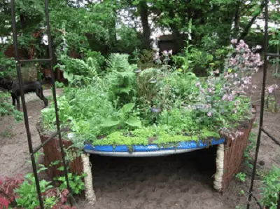 Decorative Raised Garden Beds From Trampoline