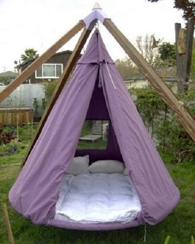 Teepee For Kids From Trampoline Upcycling