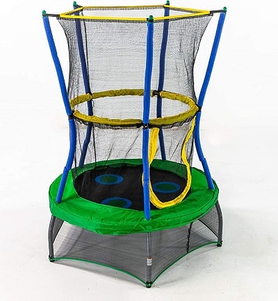 Skywalker 40 Inch Mini Trampoline with Enclosure Net for Little Kids