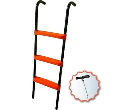 N1Fit 3-Step Wide Universal Trampoline Ladder with Spring Loading Tool