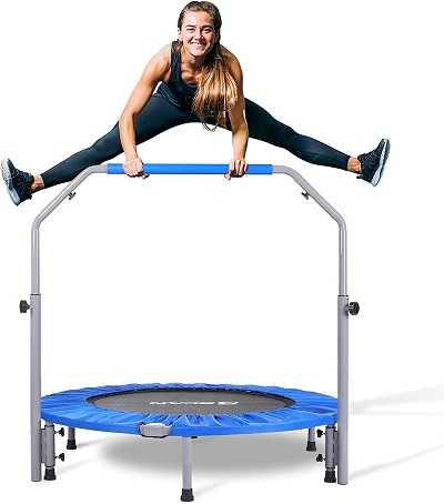 BCAN Foldable Fitness Rebounder for Adults with Adjustable Handle