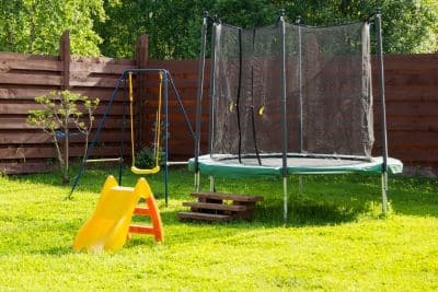 Trampoline with Slide and Swing